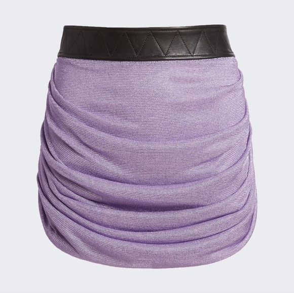 Khaite Lavender Draitton Draped Crystal Mesh Mini Skirt NWT - Picture 1 of 13